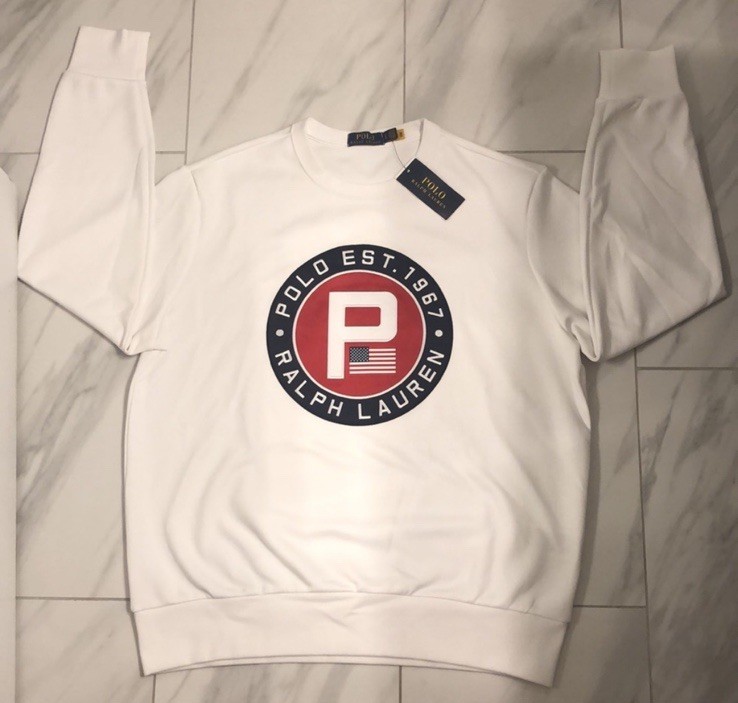 Polo Ralph Lauren Men’s Logo Sweatshirt White Red Navy Blue Large New
