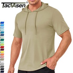 Men’s Summer Hoodie Short Sleeve Cotton Shirts Casual Sport Quick Dry Sweatshirt