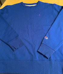 CHAMPION ROYAL BLUE EMBROIDERED LOGO CREWNECK SWEATSHIRT MENS SZ M