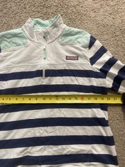 Vineyard Vines Sweatshirt Mens XL Multicolor Striped 1/4 Zip Mock Neck Logo