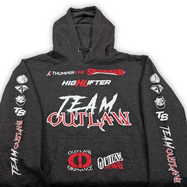The Outlaw Way Podcast Team Outlaw Hoodie Men Small Gray Racing