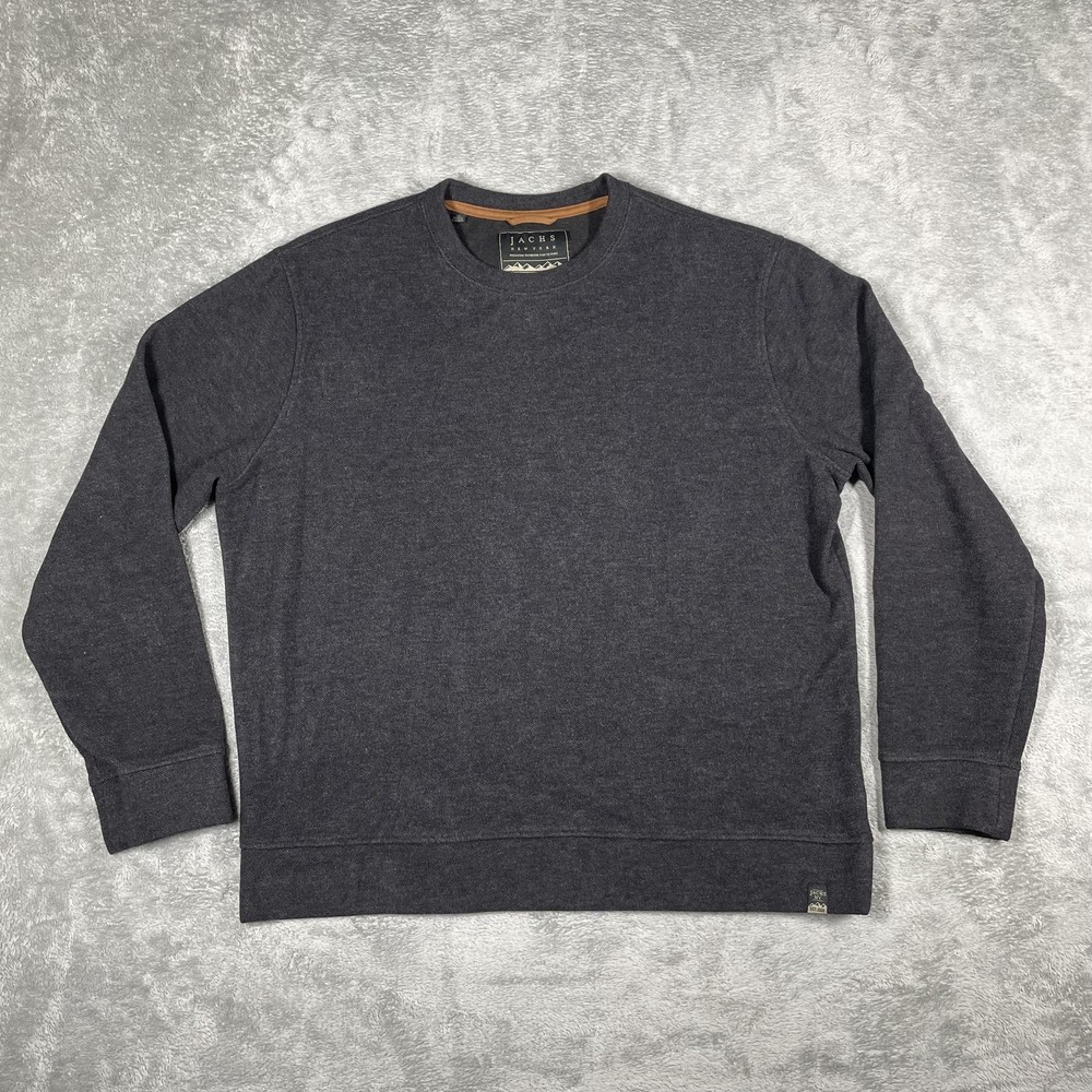 JACHS New York Sweatshirt Mens XL Charcoal Gray Crewneck Pullover Heather Knit
