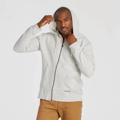 NEW Mens LIFE IS GOOD Solid Simply True Fleece Zip Hoodie Light Heather Gray XL