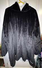 Hurley Black Sherpa-Lined Fleece Pullover Hooded Wearable Blanket 2XL