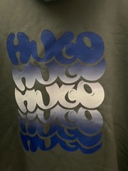 Hugo Boss Niftyhood Logo French Terry Hoodie Bubble Letter Gray Men’s Size Small