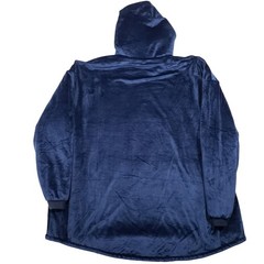 The Comfy Wearable Blanket Hoodie Mens One Size Navy Blue Sherpa Lined Zip Up