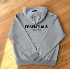 New Men’s Fear Of God Essentials Dark Oatmeal Hoodie Size Large