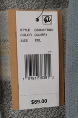 Quiksilver Hoodie Men’s XXL Gray Quarry Striped Pullover Hooded NWT QSM45FT080