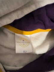 NOLA Gifts Imports Mardi Gras Hoodie Size L Purple Green Gold Pullover