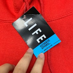 Life Authentic Apparel Hoodie Mens 2XL Red Cotton Fleece Lined Drawstring Cozy