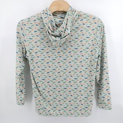 Burlebo Fly Lure Print Performance Hoodie Gray Long Sleeve Mens Large Shirt