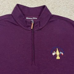 Mizzen+Main Mens 1/4 Zip Pullover Golf Sweatshirt Plum Burgundy Size XL