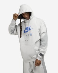 NEW Nike Air Fleece Hoodie HJ0273-009 Photon Dust Smoke Grey Royal Mens Size L
