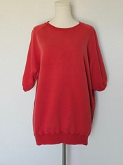 Vintage Polo Ralph Lauren Terry Knit Raglan Short-Sleeve Sweatshirt Coral Sz.L