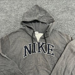 Nike Hoodie Mens Size XXL Gray Spellout Pullover Cotton Blend Distressed Street