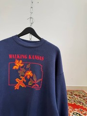 Vintage 90s Walking Kansas Leaver Sweatshirt Y2K Archive Size M-L