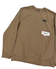 NEW Hurley Good Times Sunshine Slub Crew Neck Pullover Sweatshirt Brown Mens