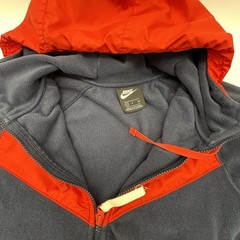 Nike Jacket Mens S Sportswear Polar Fleece Full-Zip Windrunner Hoodie Blue/Orang