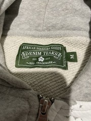 AUTHENTIC Denim Tears Grey Full Zip Hoodie Size Medium