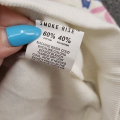 NEW Smoke Rise Mens Full Zip Hoodie M White Gothic Letter Print AOP All Over