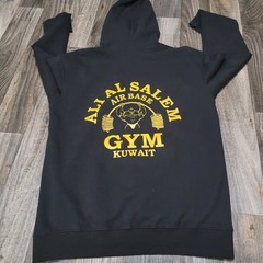 Ali AL Salem Airbase Kuwait Base Gym United States Military Black Hoodie Sz XL