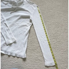 Modern Culture White Waffle Knit Henley Thermal Hoodie 100% Cotton Med