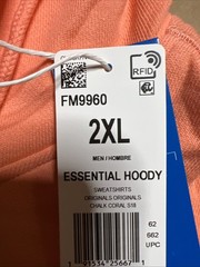 Adidas men Essentials Fleece Hoodie Salmon 2XL Brand New Hype Gear