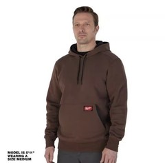Men’s Brown Midweight Cotton/Polyester Long-Sleeve Pullover Hoodie Large/X-Large