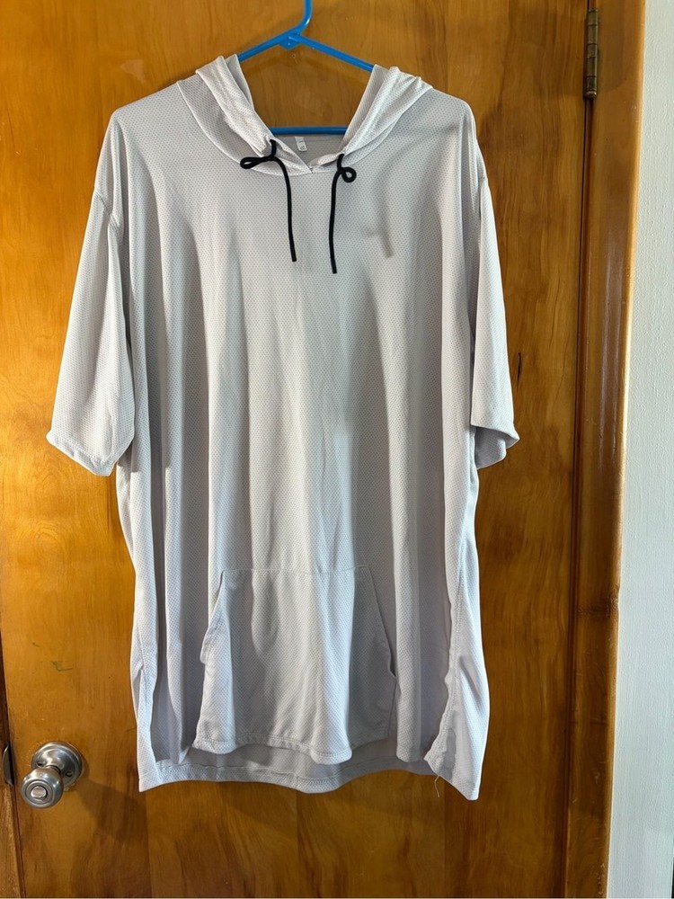 Men’s Lightweight Hooded Short-Sleeve Shirt – light gray