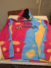 I Am Kenough Barbie Movie Hoodie Mattel Size L Pullover Tie Dye Fleece Lined