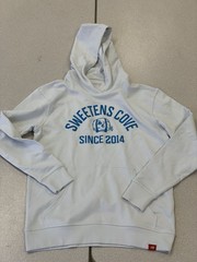 Sweetens Cove Golf Club Hoodie Sportique White with Blue Letter Medium