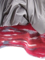 LL Bean Sweatshirt Men XL Tall Red Deep Pile Fleece 1/4 Zip Southwest Aztec Camo