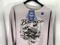 Ford Bronco Sweatshirt Men Size XL Gray Pullover Fleece Crew Neck Cotton NWT