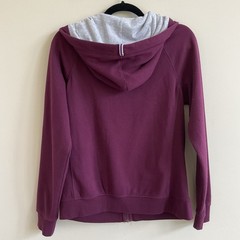 Champion Women’s Maroon Red Plum Full-Zip Hoodie Sweatshirt Jacket C Patch Sz S