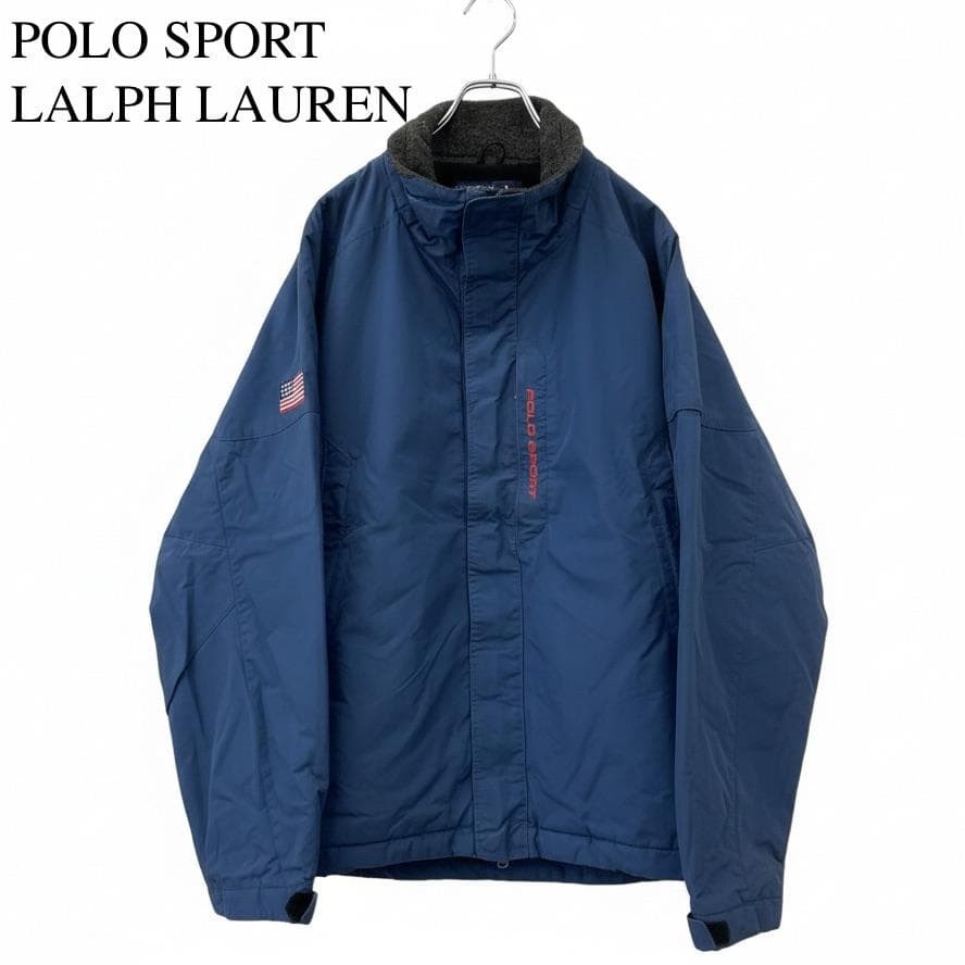 Ralph Lauren Polo Sports Nylon Jacket 90s Stars & Stripes Navy XL Used