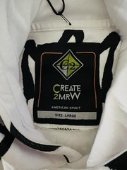 Create 2MRW NWT Size L White Graffiti Embroidered Hoodie Sweatshirt Retail $70