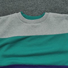 Vintage MTO Sport Sweatshirt Adult Medium Purple Green Colorblock Pullover 90s