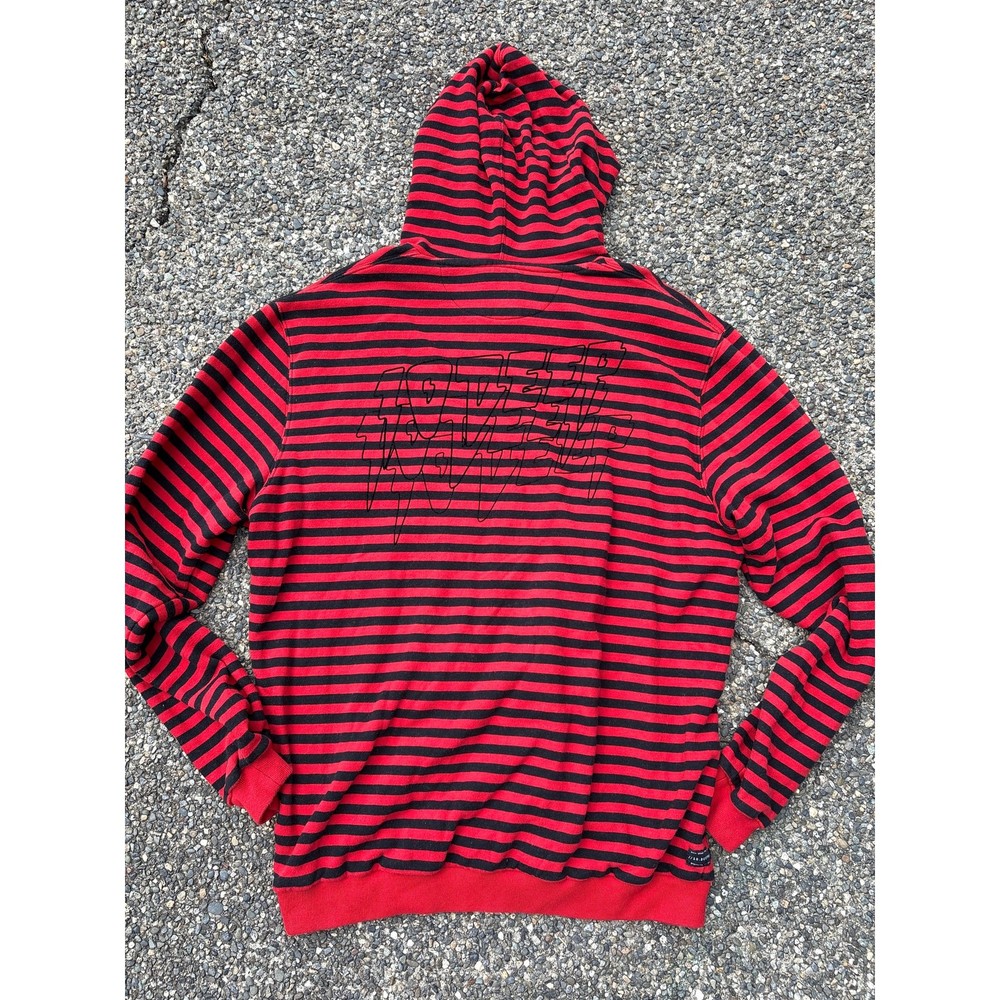 Sound & Fury Hoody 10 deep 10th division garment supply red black stripe XXL