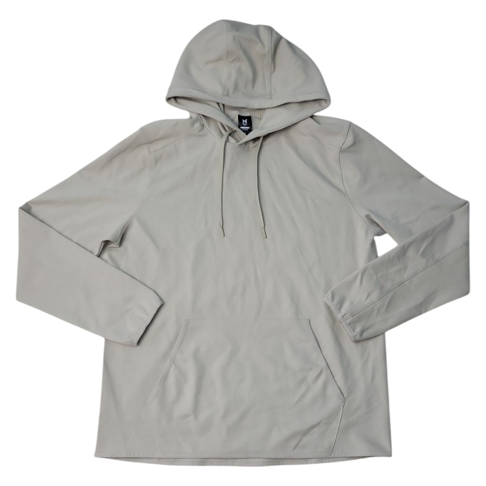 Member’s Mark Men’s Kangaroo Pocket Drawstring Luxe Hoodie (Flax, XL)