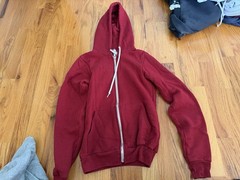 American Apparel Hoodie Unisex Classic Zip up – Maroon Size XXS