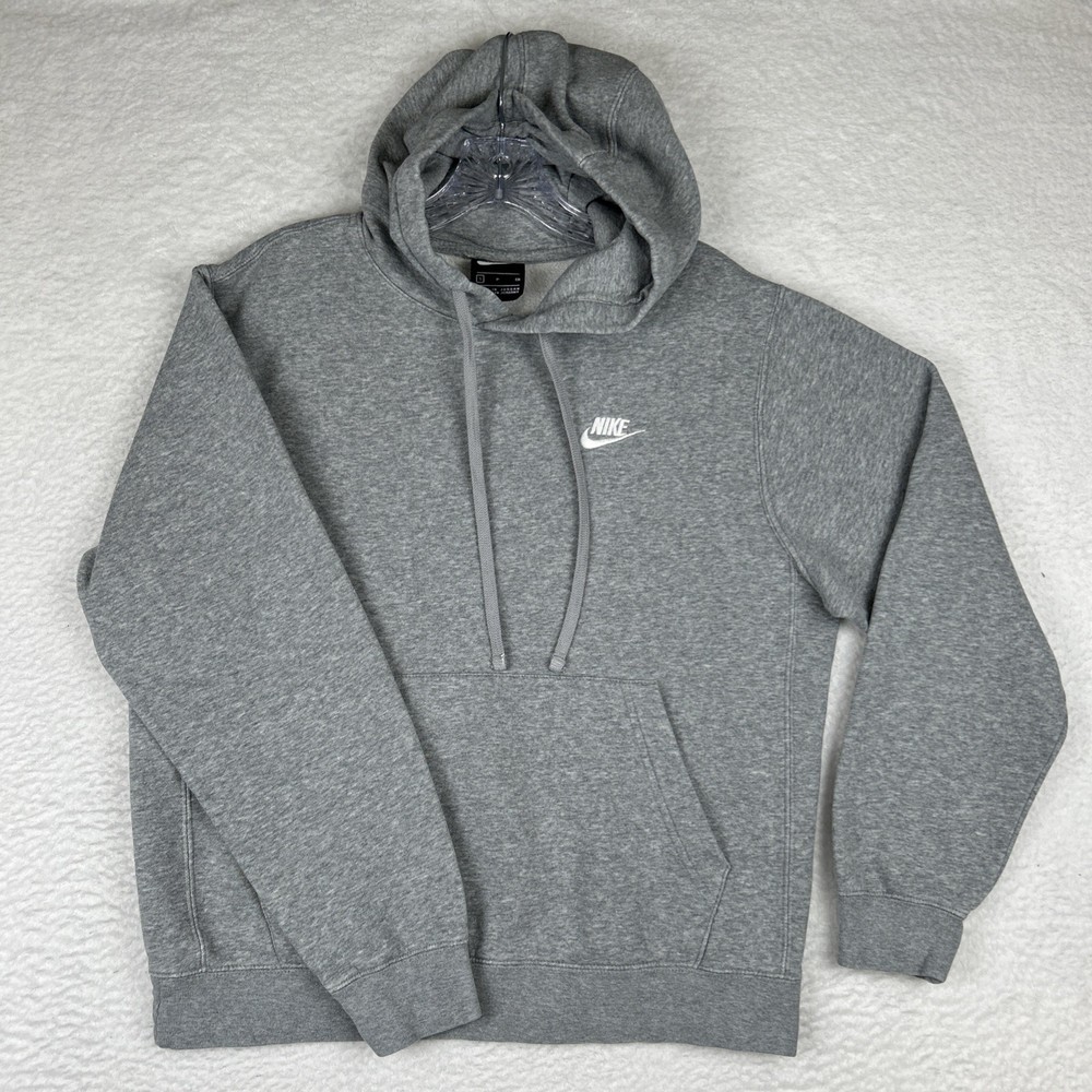 Nike Sportswear Club Fleece Pullover Hoodie Sweatshirt Gray Men’s Small