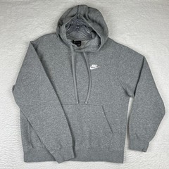 Nike Sportswear Club Fleece Pullover Hoodie Sweatshirt Gray Men’s Small