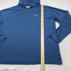 Columbia Hoodie Pullover Men XL Blue Lightweight Breathable Hooded Jersey