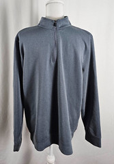 Hickey Freeman Mens Top Zipper Grayish Blue Polyester Spandex Medium