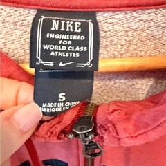 Nike Hoodie Full Zip Red Black Spellout Small S Unisex Mens Womens