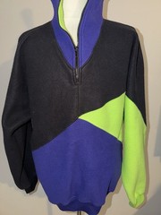 VTG Street Closed Fleece Colorblock 1/4 Zip Pullover Size XL