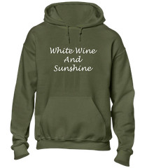 WHITE WINE & SUNSHINE HOODY HOODIE COOL HOLIDAY CLOTHING SUMMER CASUAL TOP