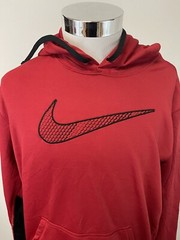 Nike Hoodie Mens Extra Large Red Pullover Dry Fit Sweatshirt Long Sleeve N183