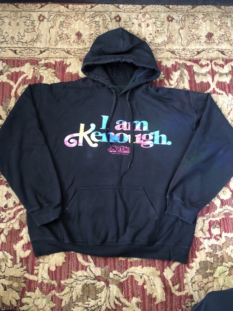 Barbie The Movie I Am Kenough L Black Pullover Hoodie Mattel