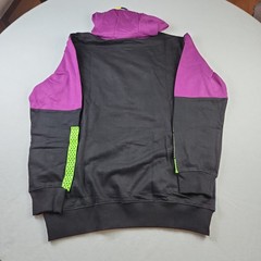 Le Tigre Black Color Block Pull Over Hoodie Size M Green Logo Streetwear New
